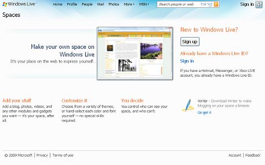 Windows Spaces Live